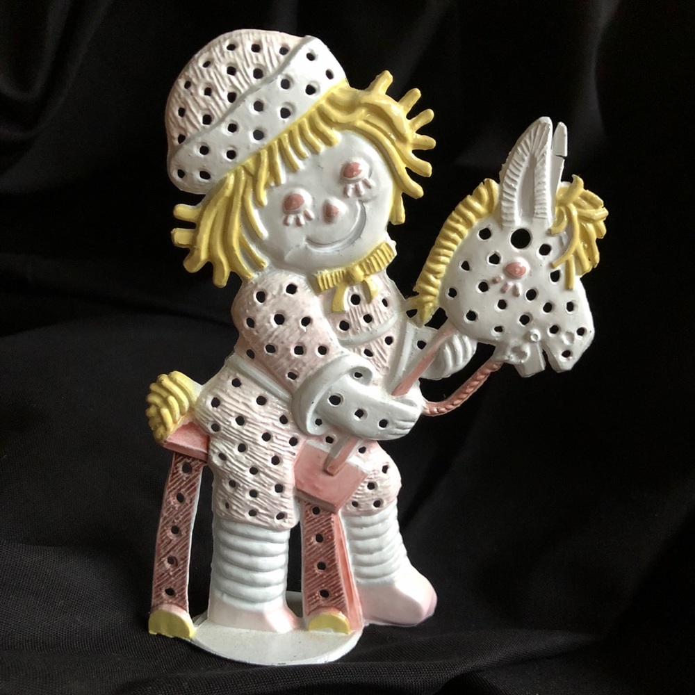 Vintage Rag Doll and Horse Earring Stand